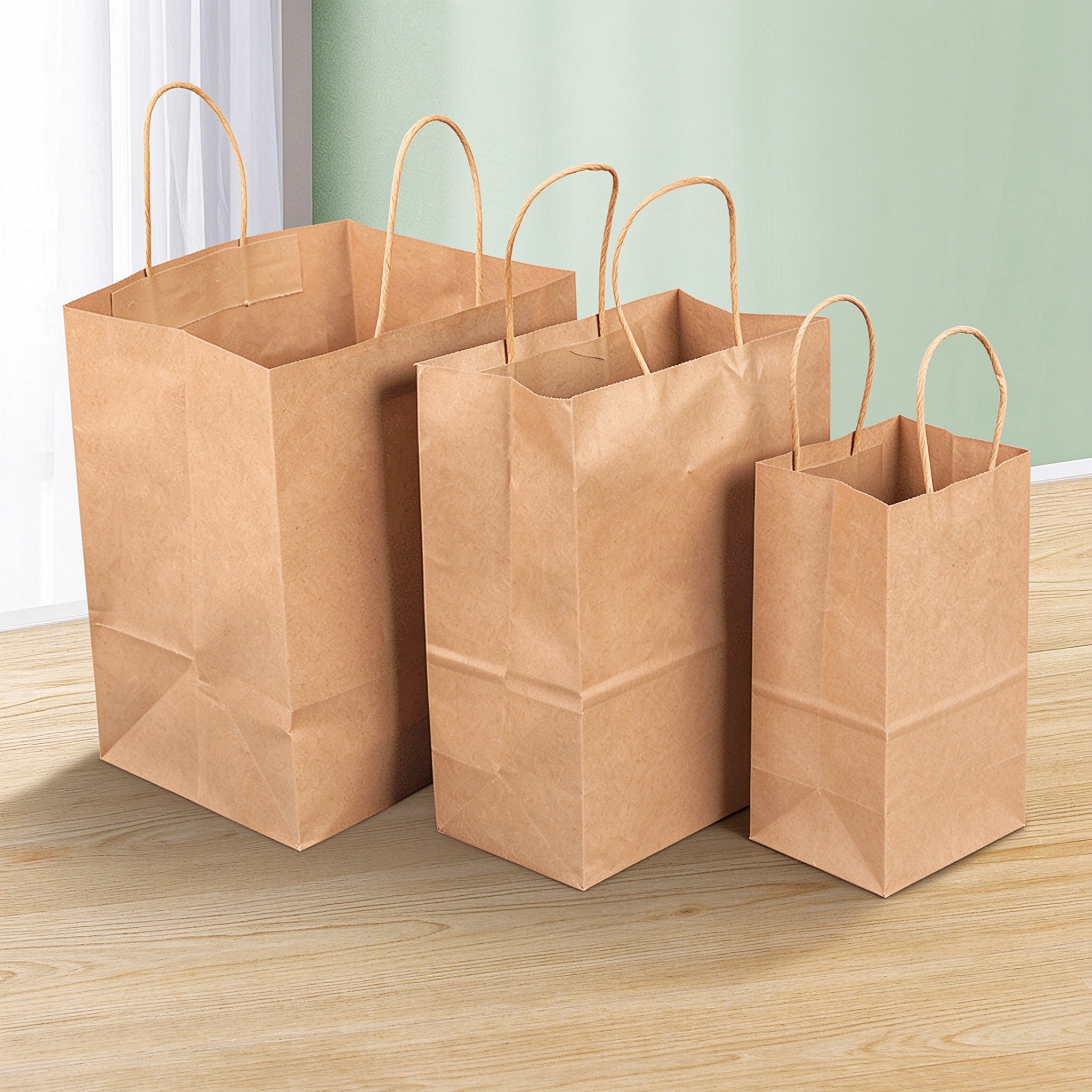 Bolsa Kraft Portavasos para Llevar de Fondo Cuadrado