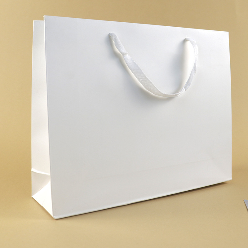 Matte-Laminated White Cardboard Gift Bag