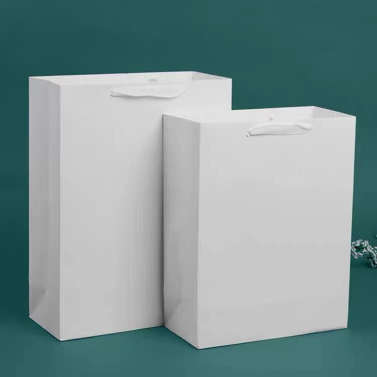 Stock White Paper Shopping Bag